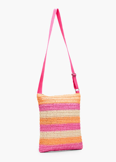 Raffia Woven Stripe Bag
