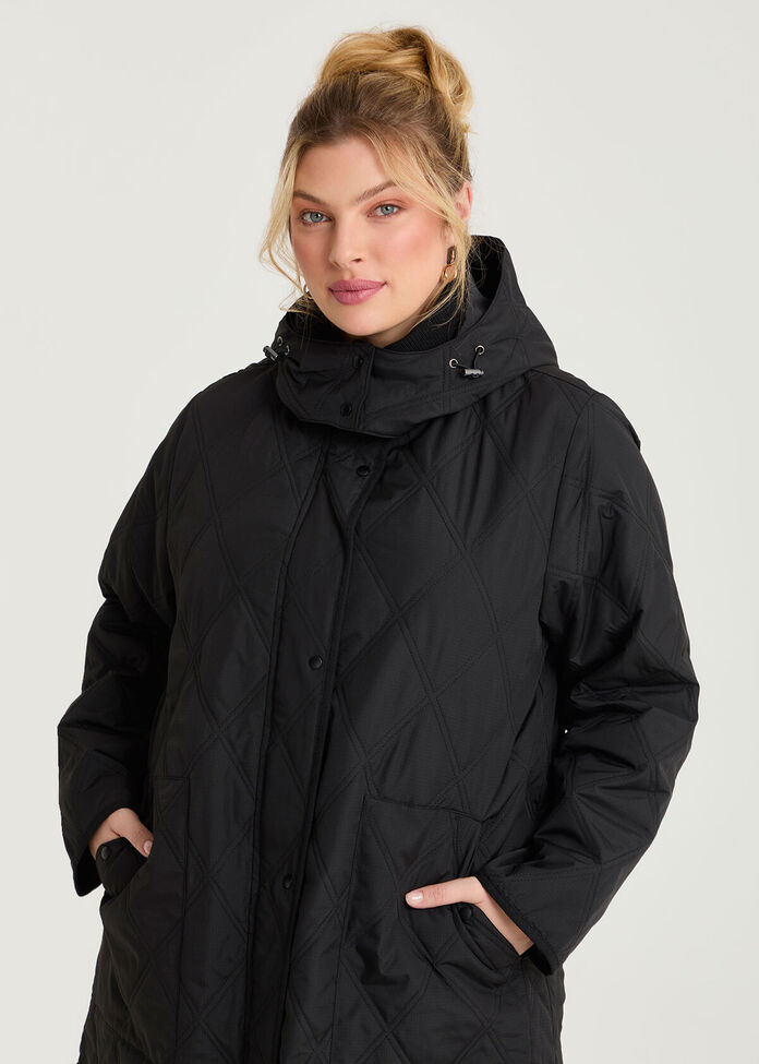 Hooded Quilted Puffer Jacket, , hi-res