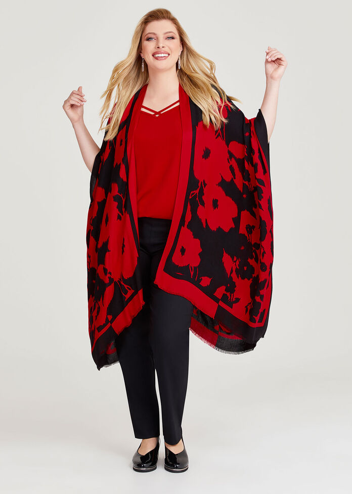 Poppy Cape Kimono, , hi-res