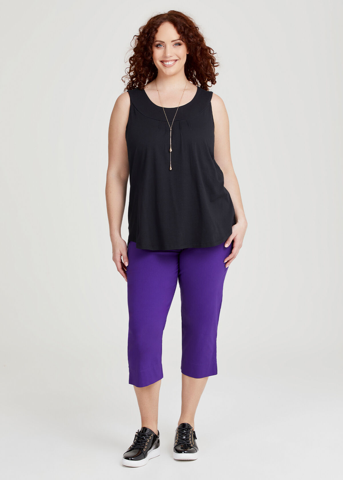 Purple crop pants hotsell