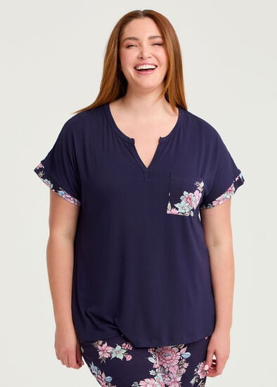 Plus Size Bamboo Soft Bloom Pyjama Top