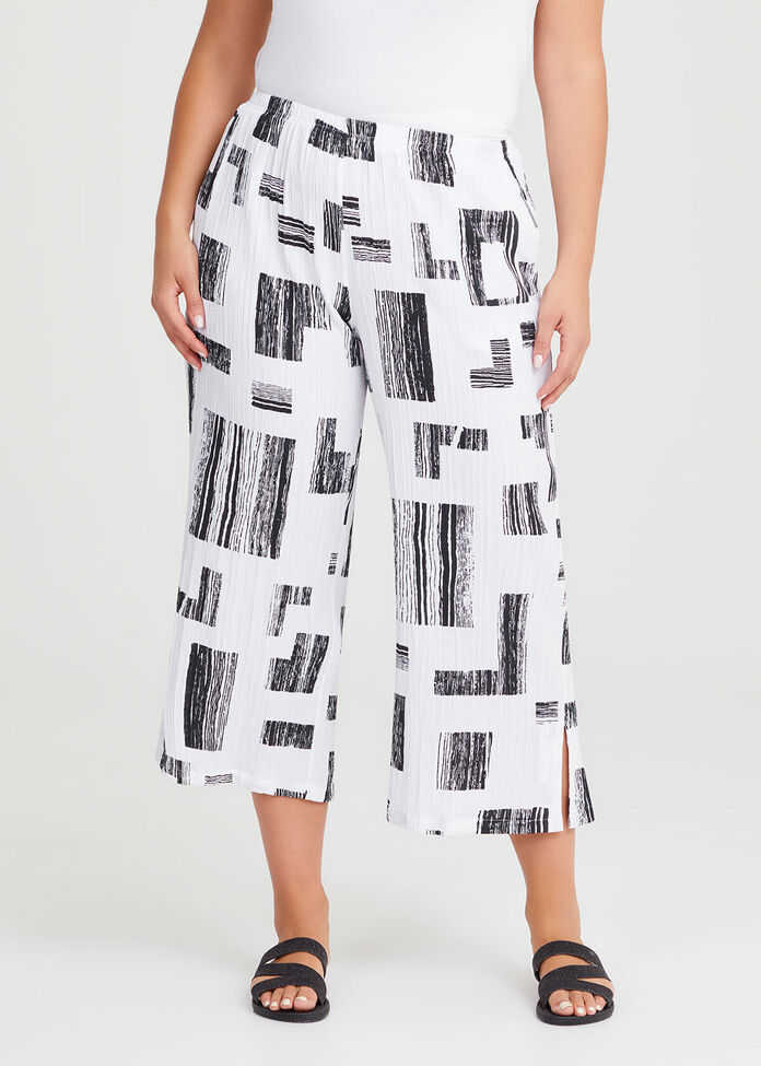 Crinkle Natural Wide Leg Pant, , hi-res