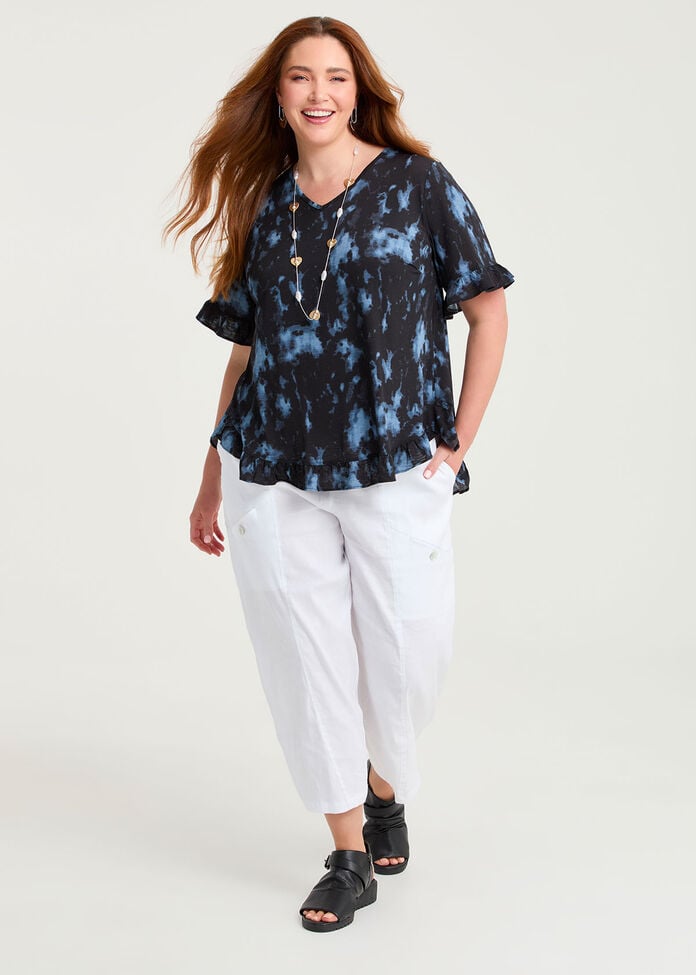 Salsa V-neck Luna Top, BLACK/BLUE PRINT, hi-res
