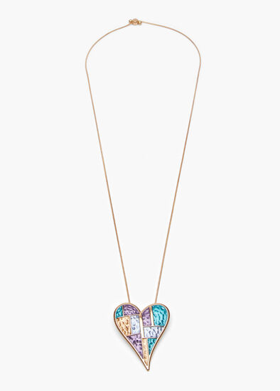 Enamel Heart Long Necklace
