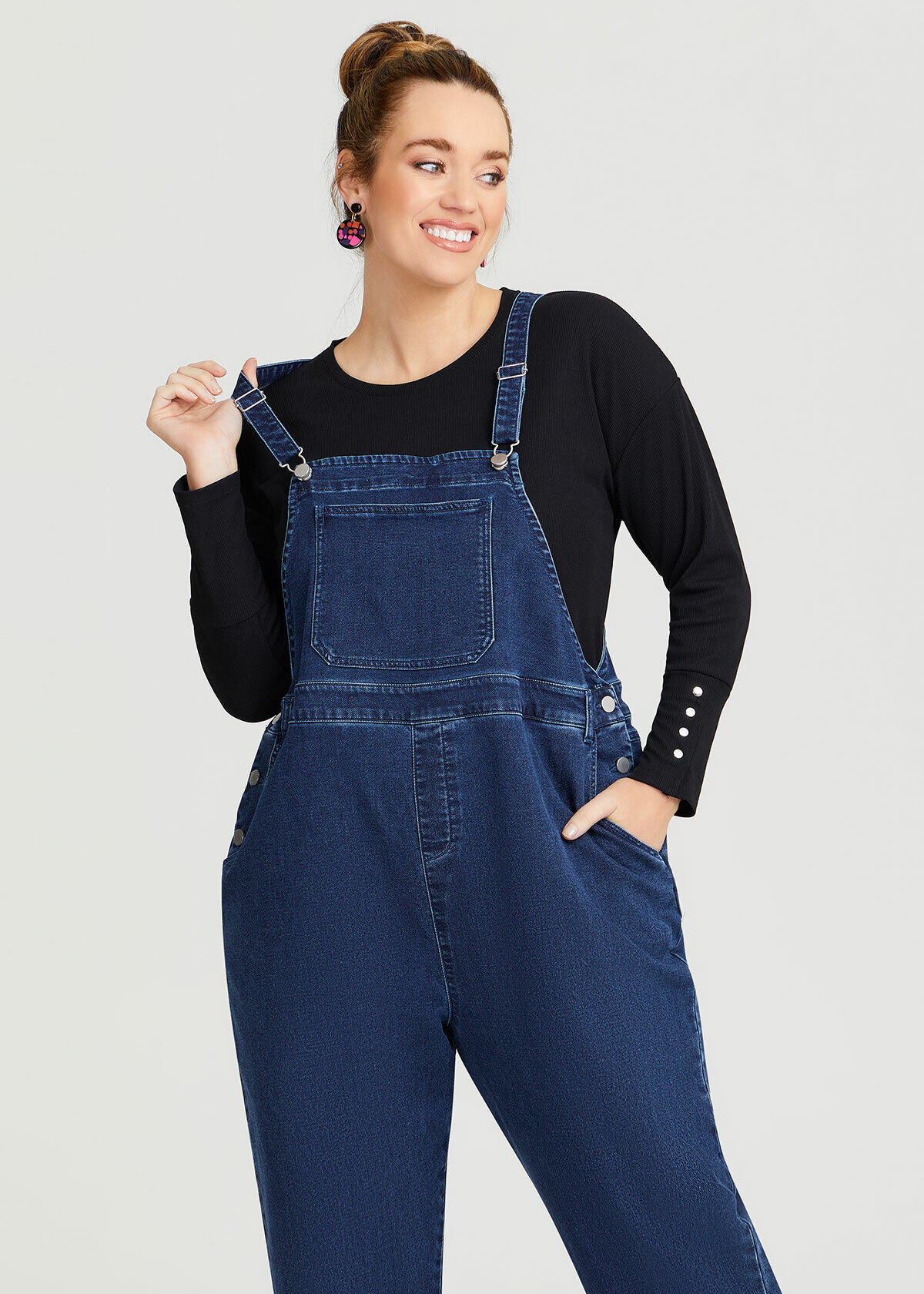 Shop Plus Size Classic Denim Dungaree, Blue | Taking Shape AU