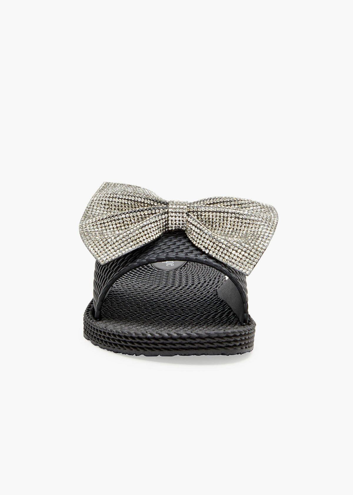 Rhinestone bow jelly sandals hot sale