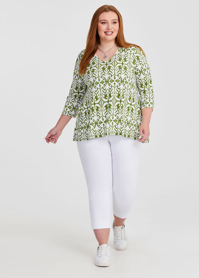 Ikat Peplum Luna Top, , hi-res