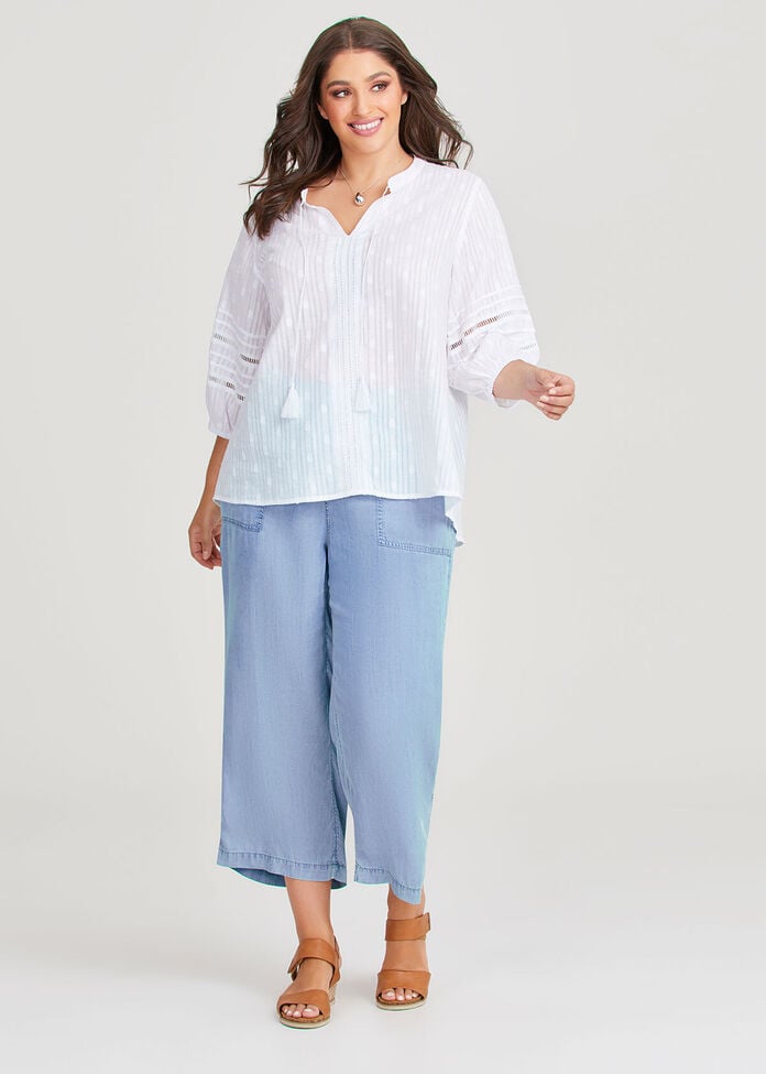Shop Plus Size Cotton Dobby Lace Detail Blouse in White | Taking Shape AU