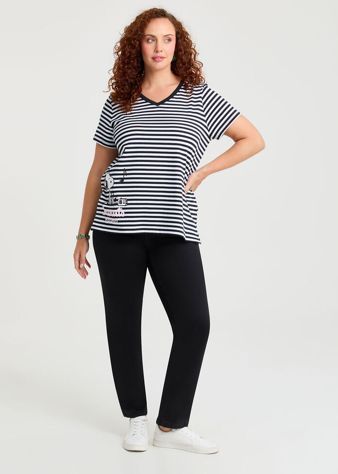 Peanuts Snoopy Stripe T-shirt, , hi-res