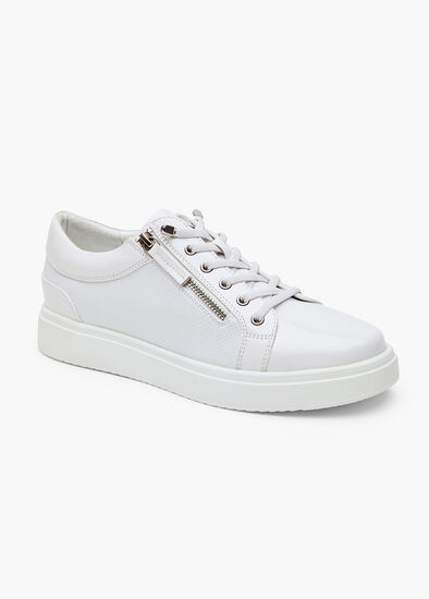 Patent Perf Zip Sneaker