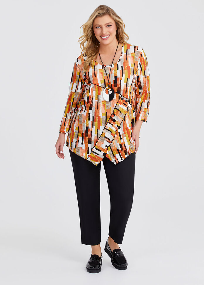 Abstract Check Luna Top, , hi-res