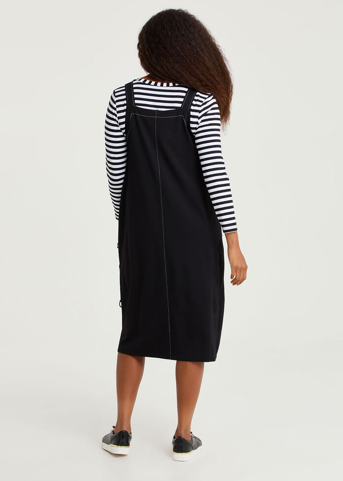 Ponte Stitch Pinafore Dress, , hi-res