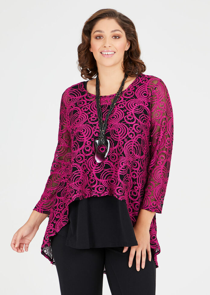 Shop Plus Size Spiral Lace Top in Pink | Taking Shape AU