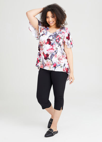 Plus Size Expose Split Hem Crop Pant