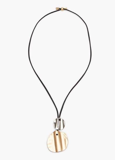 Plus Size Crinkled Double Disc Matte Necklace