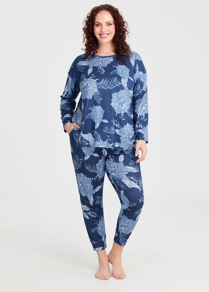 Lounge Floral Top, PRINT, hi-res