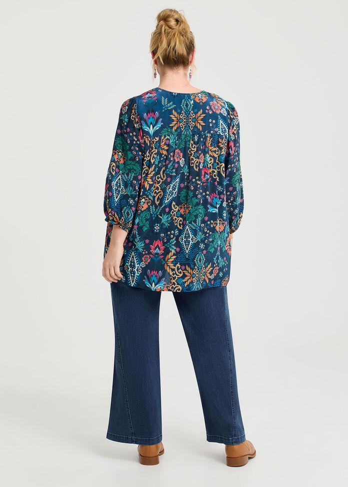 Natural Ornate Paisley Top, , hi-res