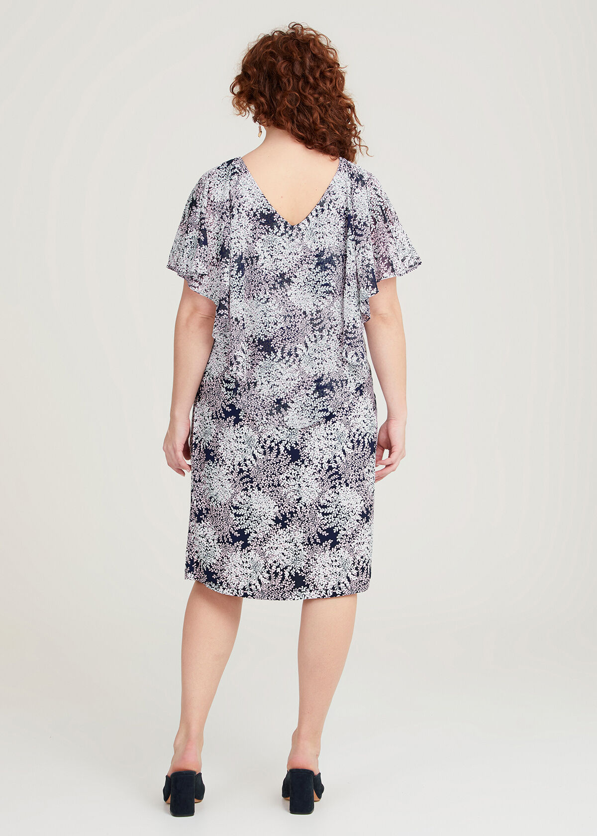 Chiffon Overlay Shift Dress