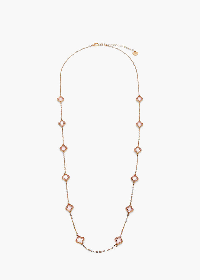 Diamante Clover Long Necklace, , hi-res