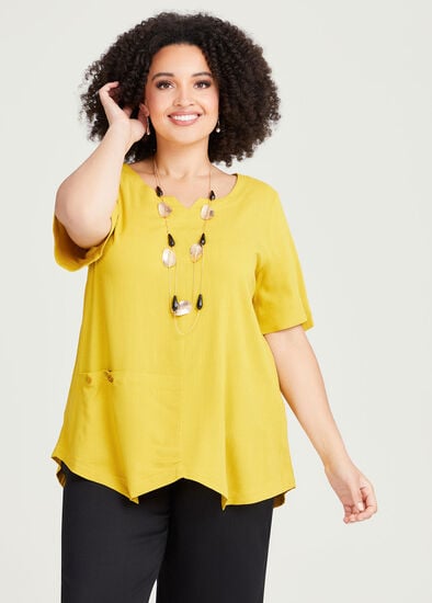 Plus Size Natural Eve Spliced Top