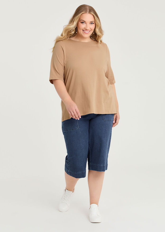 Organic Cotton Stud Shoulder Top, , hi-res
