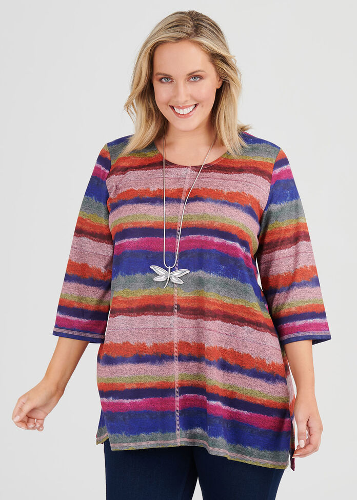 Cosy Stripe Top, , hi-res
