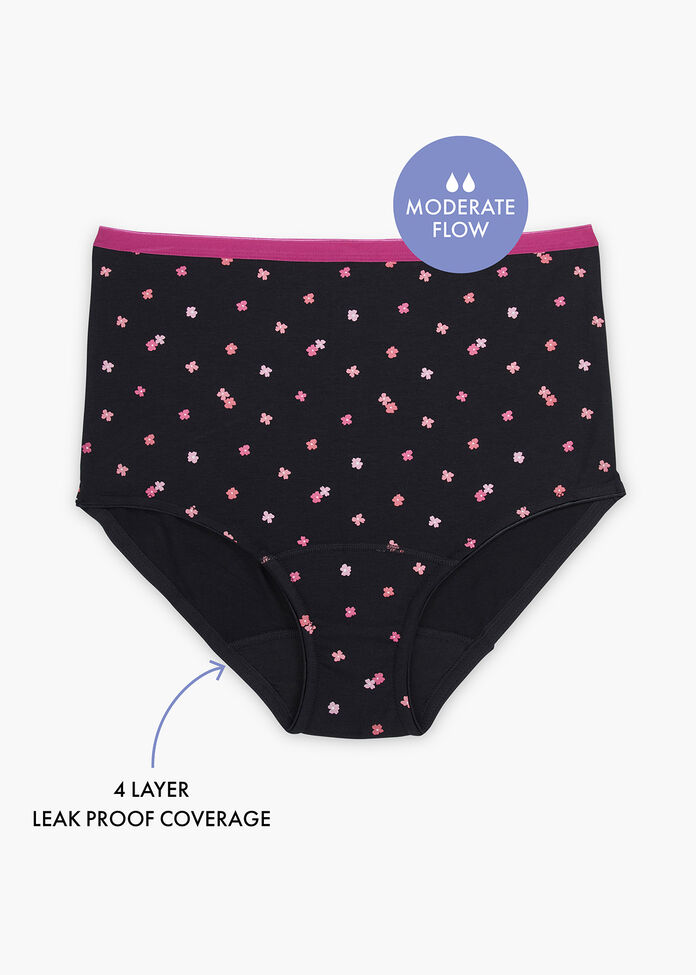 Plus Size Period Leak-Proof Undies: Pink Floral Taking Shape AU