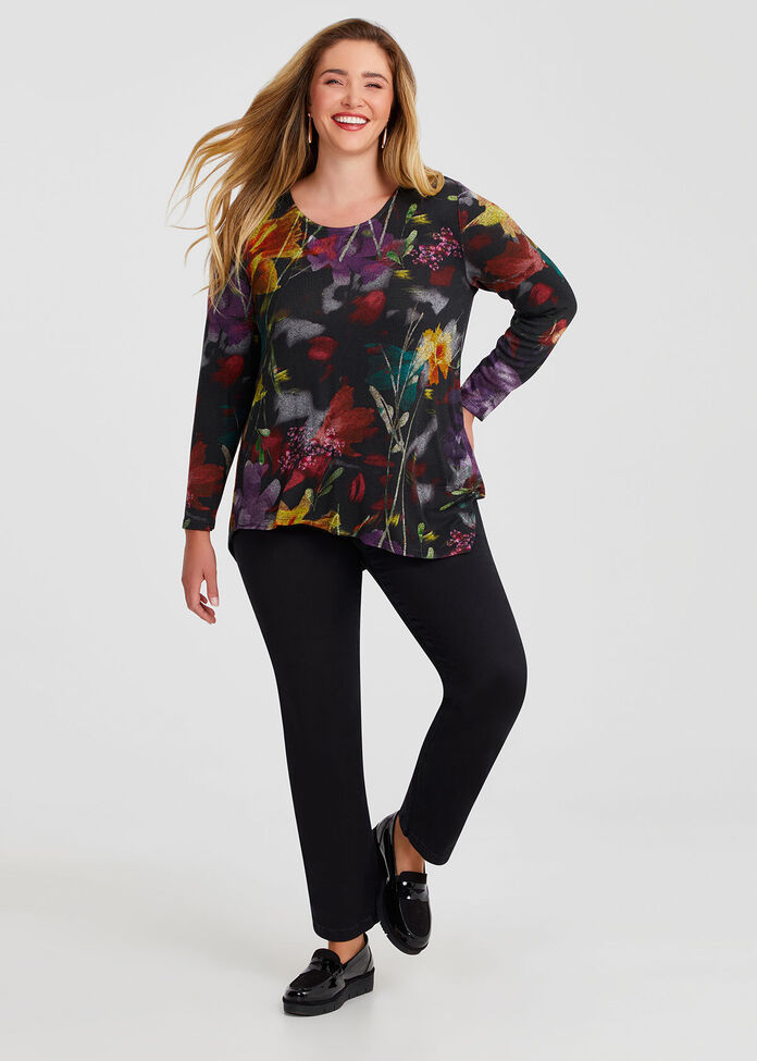 Bamboo Cosy Painterly Top, , hi-res