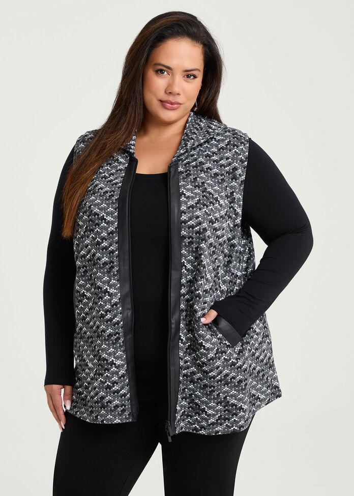 Dot Jacquard Knit Vest, , hi-res
