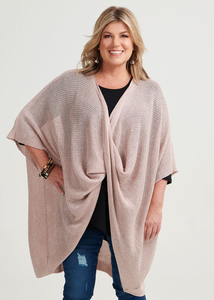 Blush Twist Front Poncho, , hi-res