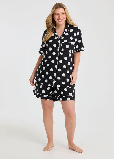 Plus Size Modal Spot Pyjama Short