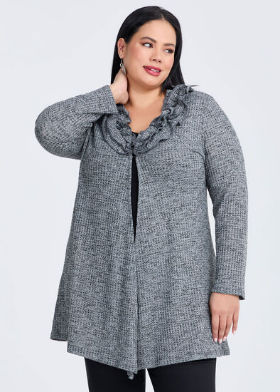 Plus Size Flounce Detail Cardi