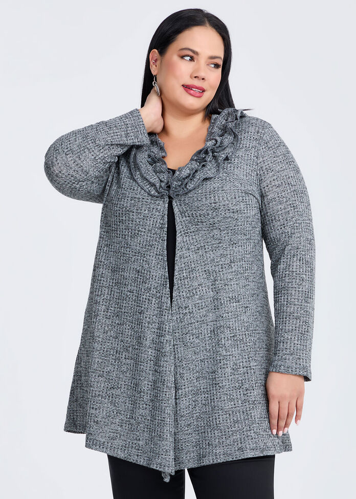 Flounce Detail Cardi, , hi-res