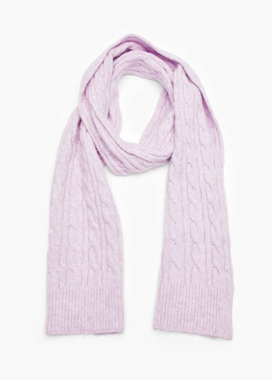 Mottled Cable Knit Scarf