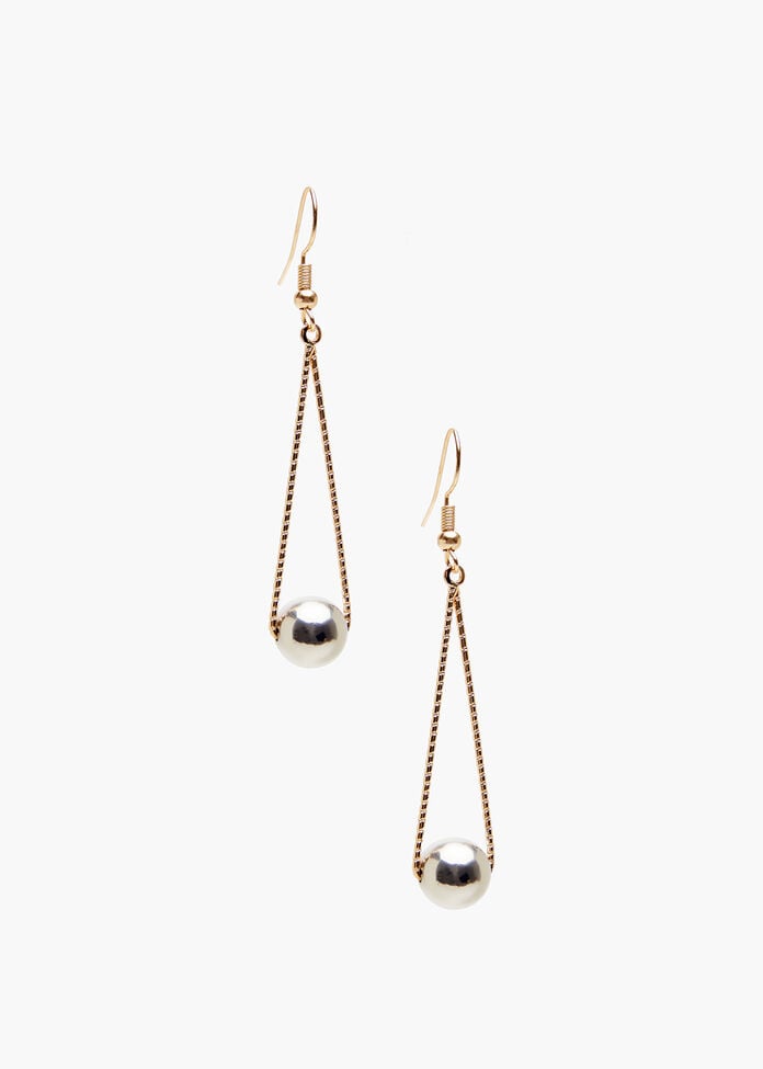 Simple Ball Metal Earrings, MULTI, hi-res