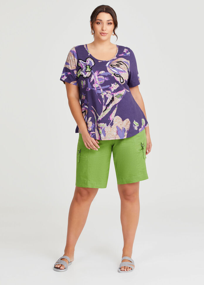 Linen Bamboo Bermuda Short, , hi-res