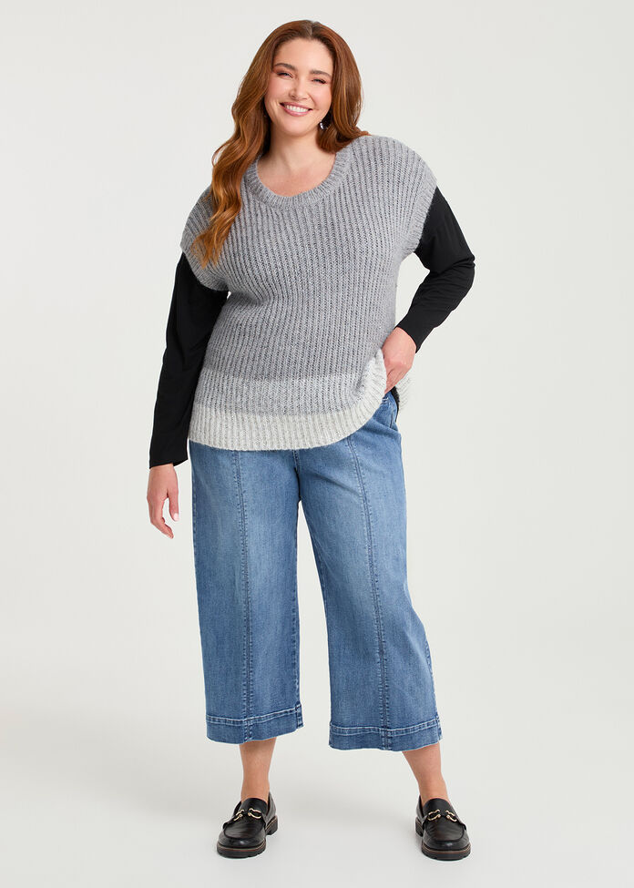 Australian Wool Modal V-neck Top, , hi-res