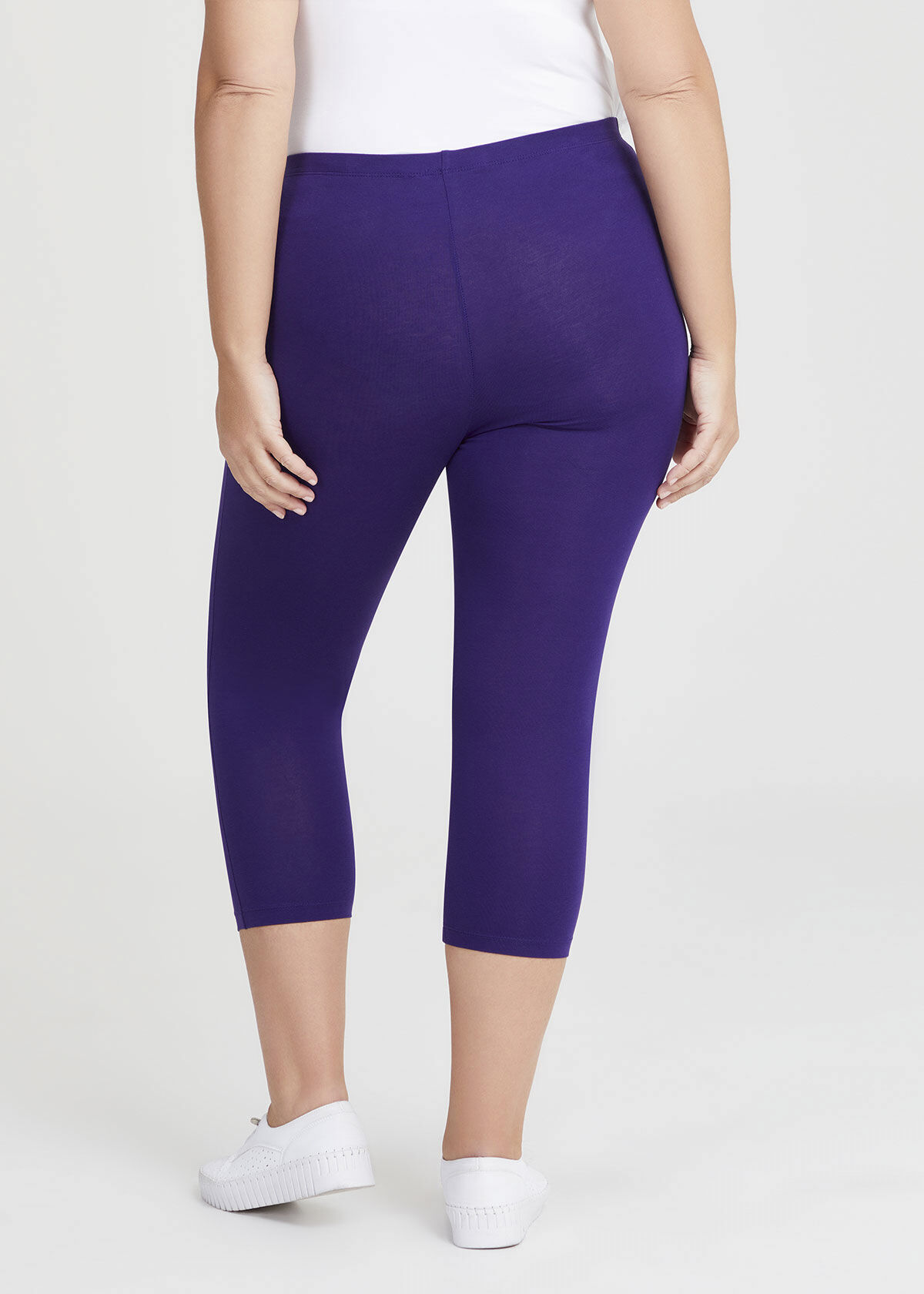 Shop Plus Size Australian Cotton Crop Legging in Purple Taking Shape AU