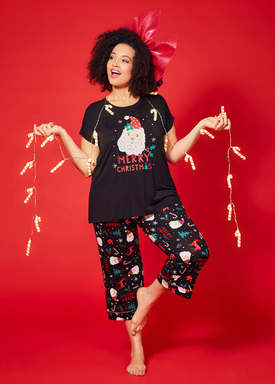 Plus Size Bamboo Santa Pyjama Pant