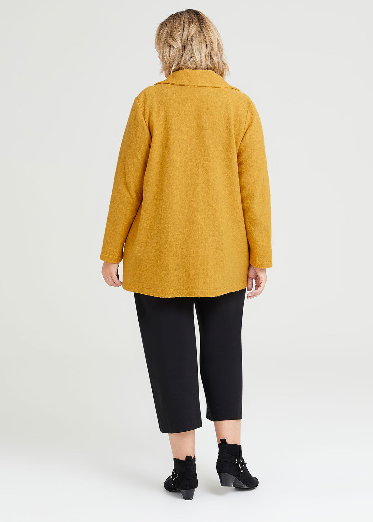 Yellow boiled sales wool jacket
