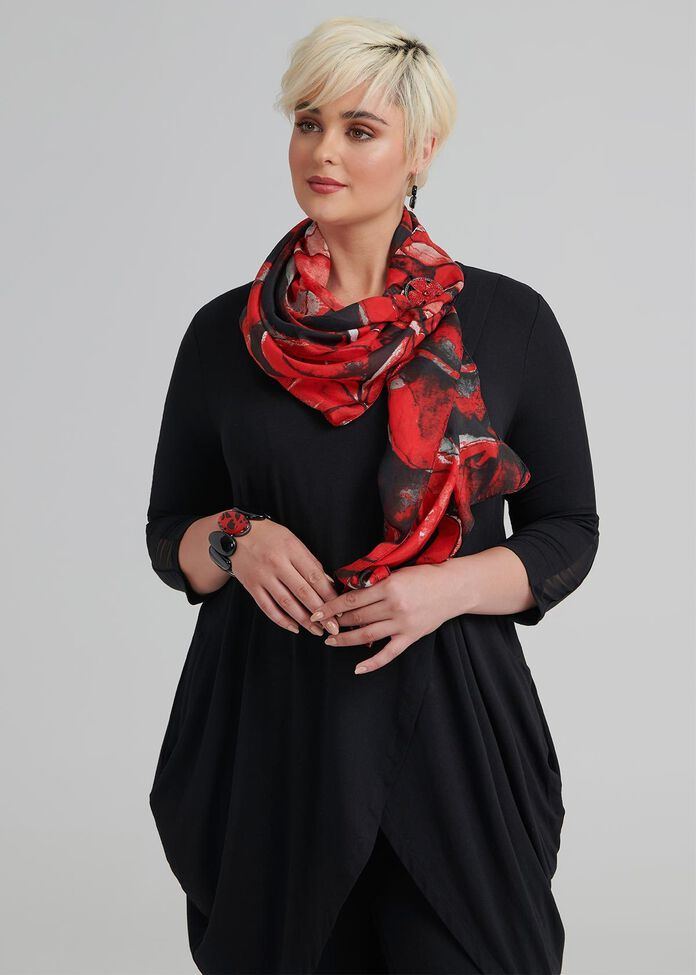 Open Bloom Silk Scarf, , hi-res