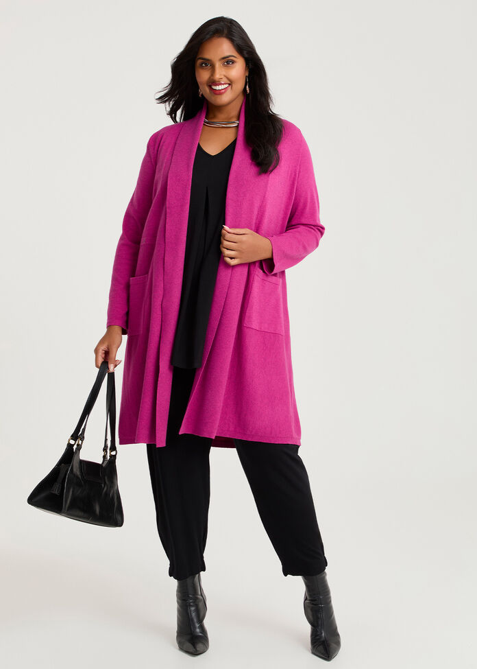 Longline Natural Cardigan, , hi-res