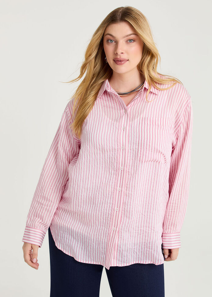 Natural Relaxed Stripe Shirt, , hi-res
