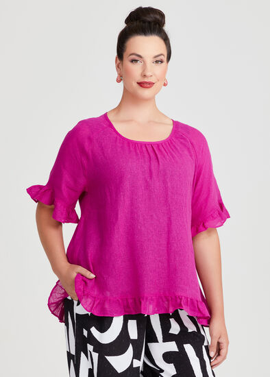 Plus Size Linen Blend Escape Top