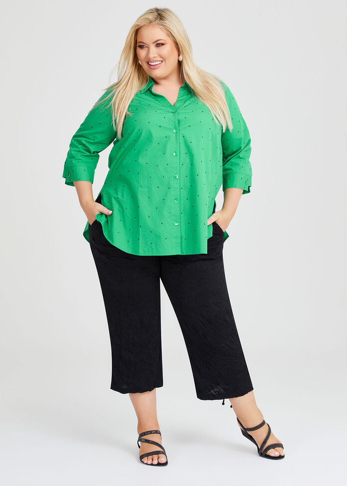 Diamonte Swing Cotton Shirt, , hi-res