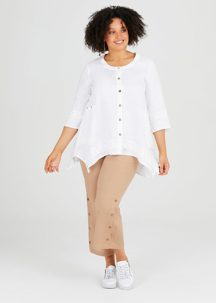 Shop Plus Size Latania Linen Shirt in White | Taking Shape AU