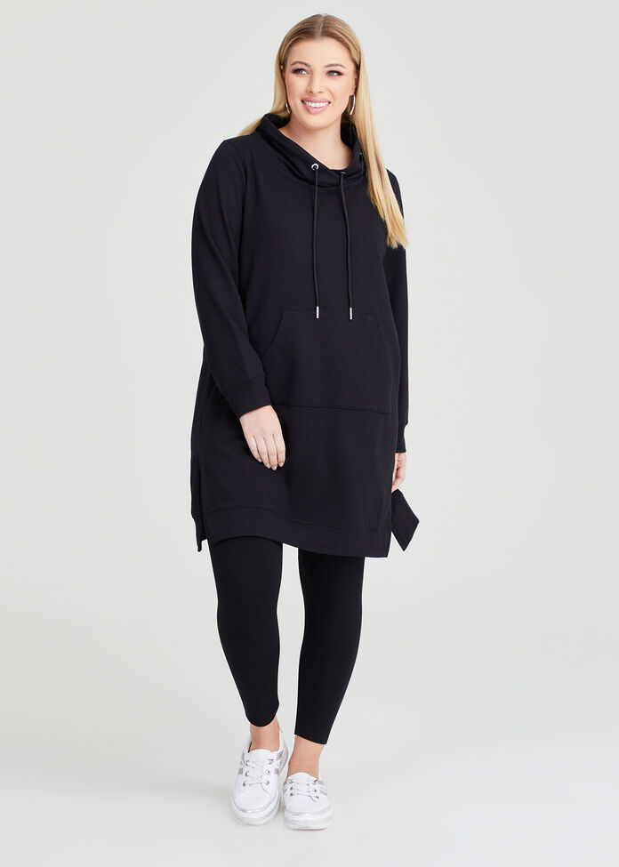 Cowl Pocket Sweat Dress, , hi-res