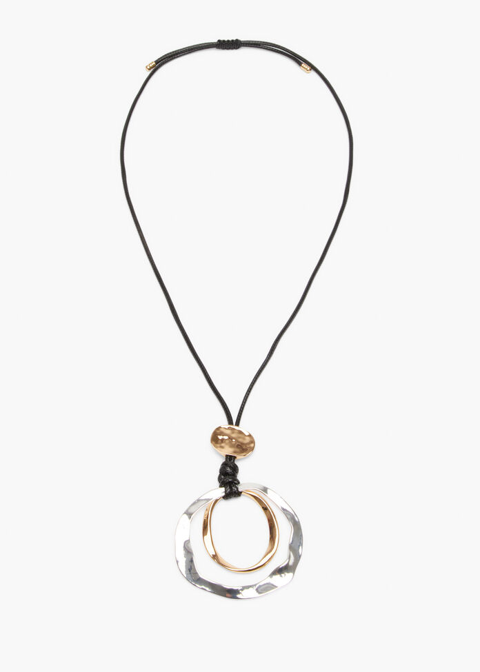 Mixed Metal Shiny Long Necklace, , hi-res