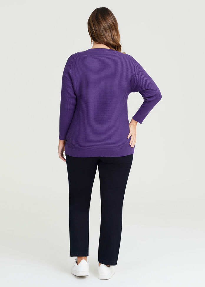 Shop Plus Size Ribbed V-neck Jumper in Purple | Taking Shape AU