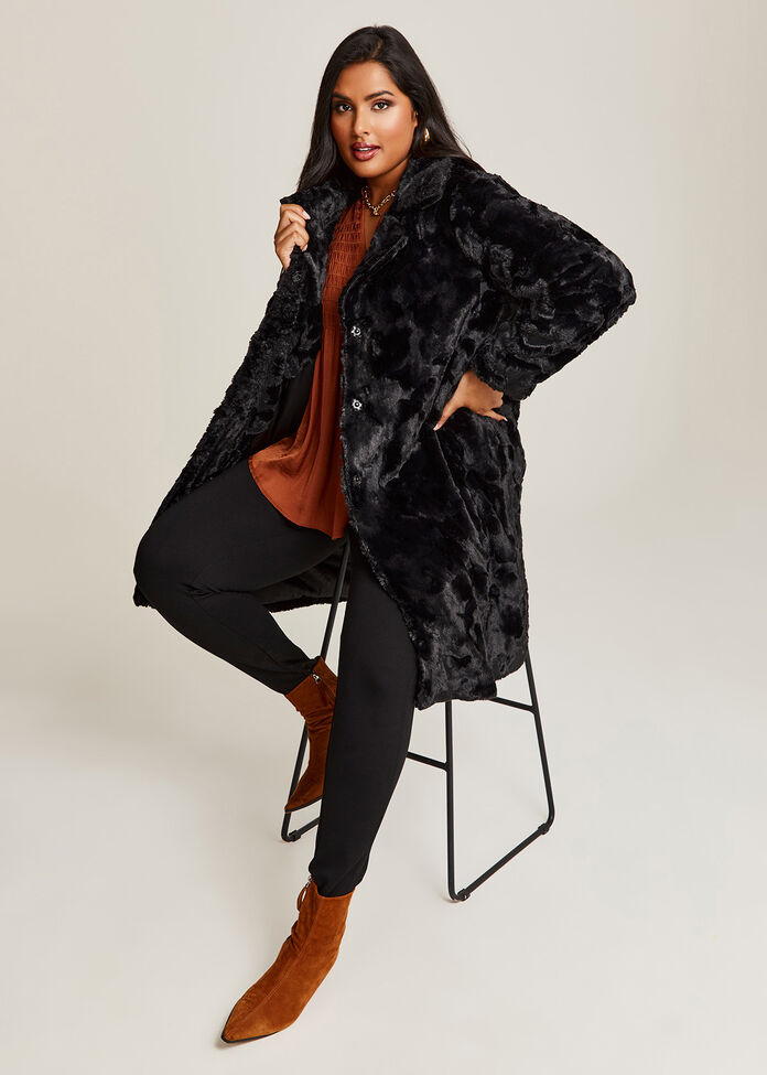 Faux Fur Willow Coat, , hi-res